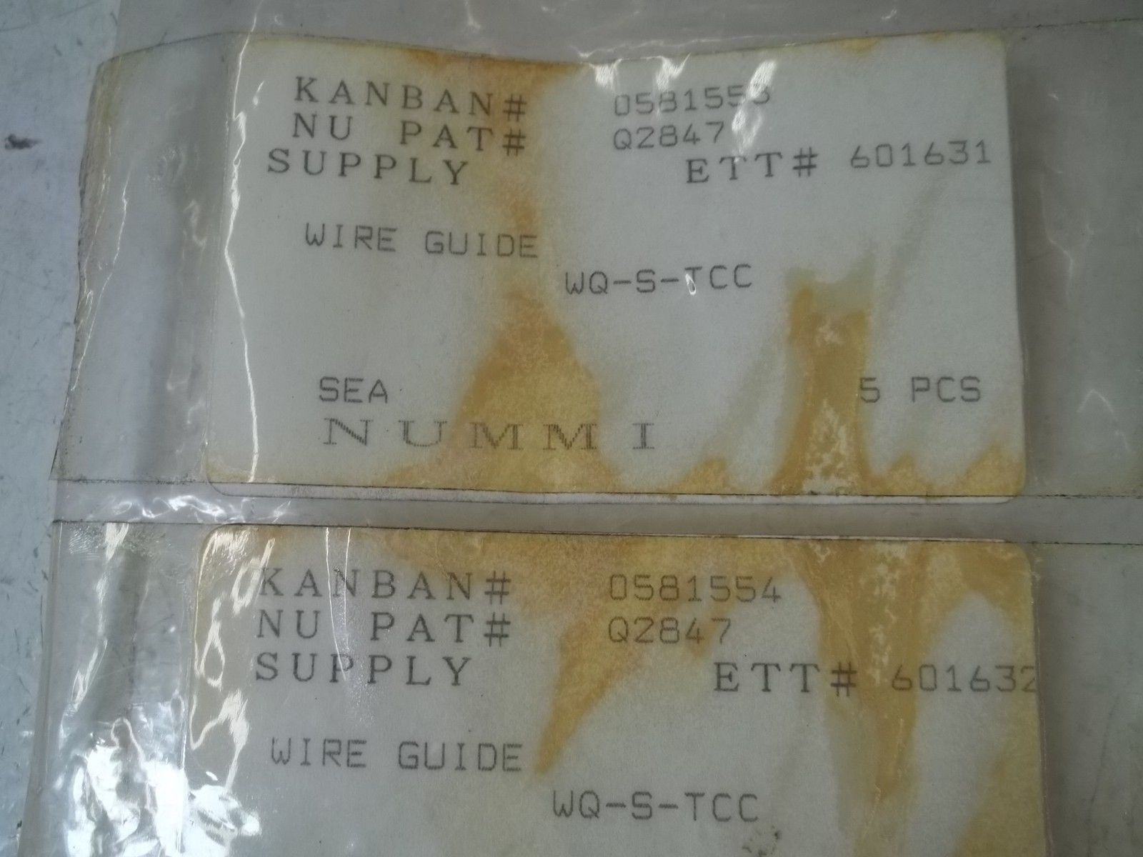 LOT OF 10 NUMMI WQ-S-TCC WIRE GUIDE NSNP