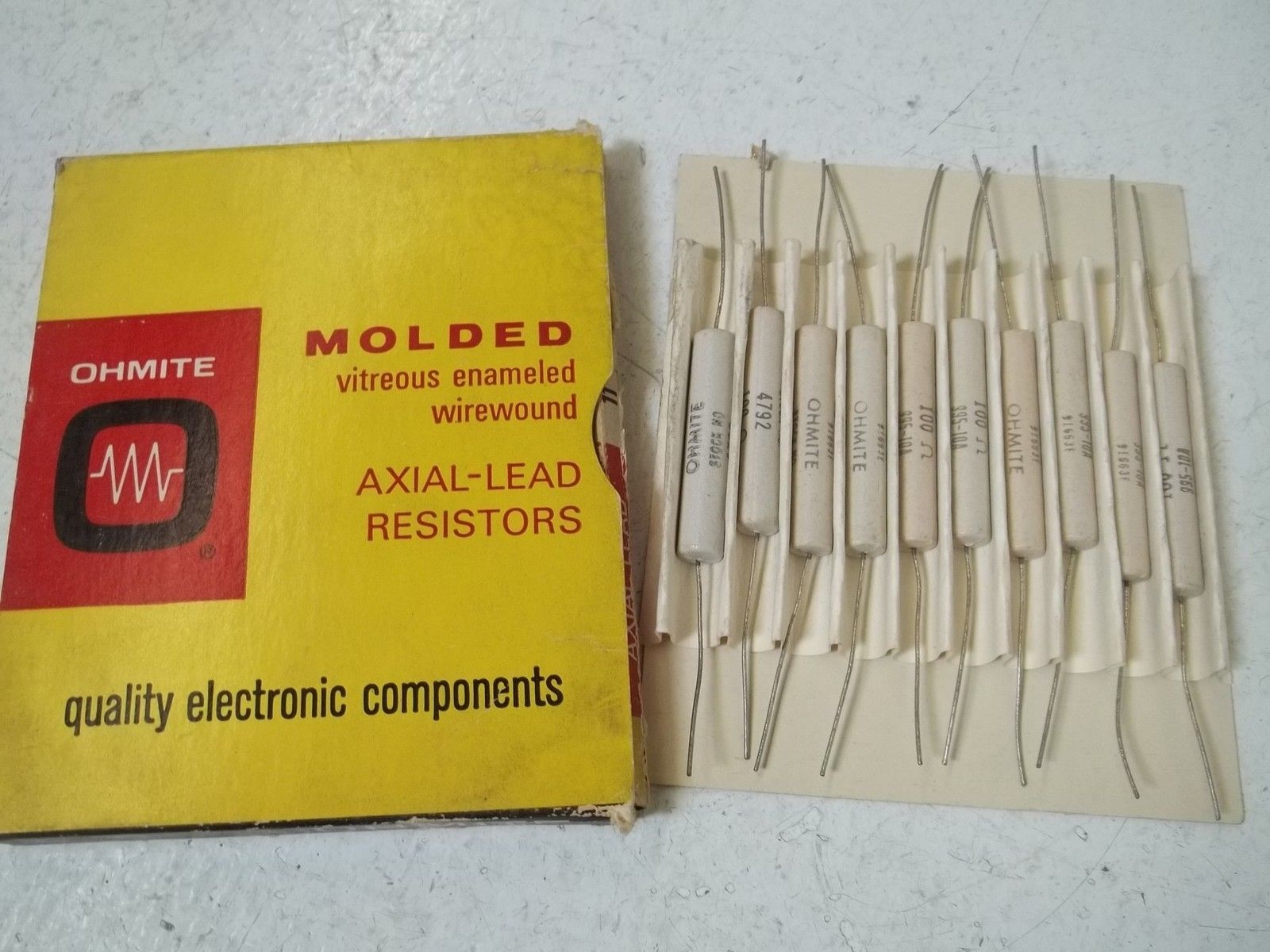 LOT OF 10 OHMITE 4792 AXIAL LEAD RESISTOR 11WATTS 100OHMS NSMP