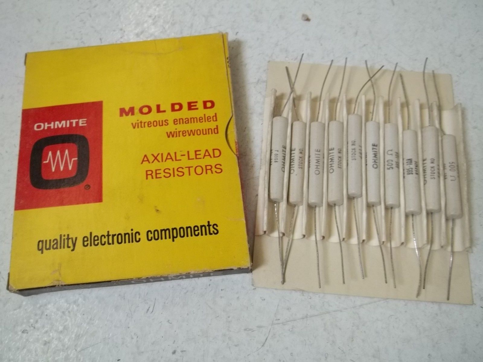 LOT OF 10 OHMITE 4811 AXIAL LEAD RESISTOR 11WATTS 600OHMS NSMP