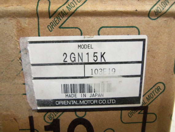 LOT OF 10 ORIENTAL MOTOR 2GN15K GEAR HEAD *NEW IN BOX*