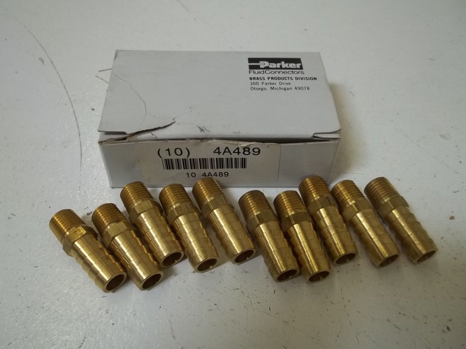 LOT OF 10 PARKER 4A489 BRASS HOSE BARD NSMP
