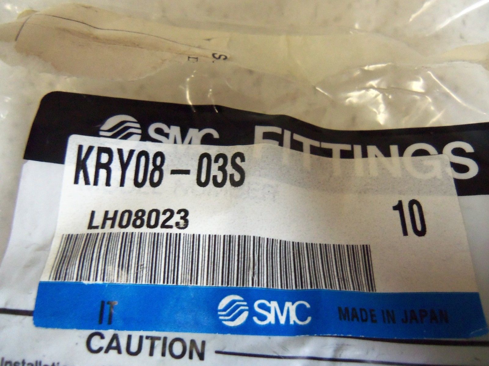 LOT OF 10 SMC FITTINGS KRY08-03S NSMP