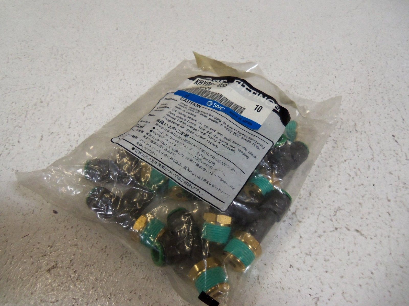 LOT OF 10 SMC FITTINGS KRY08-03S NSMP