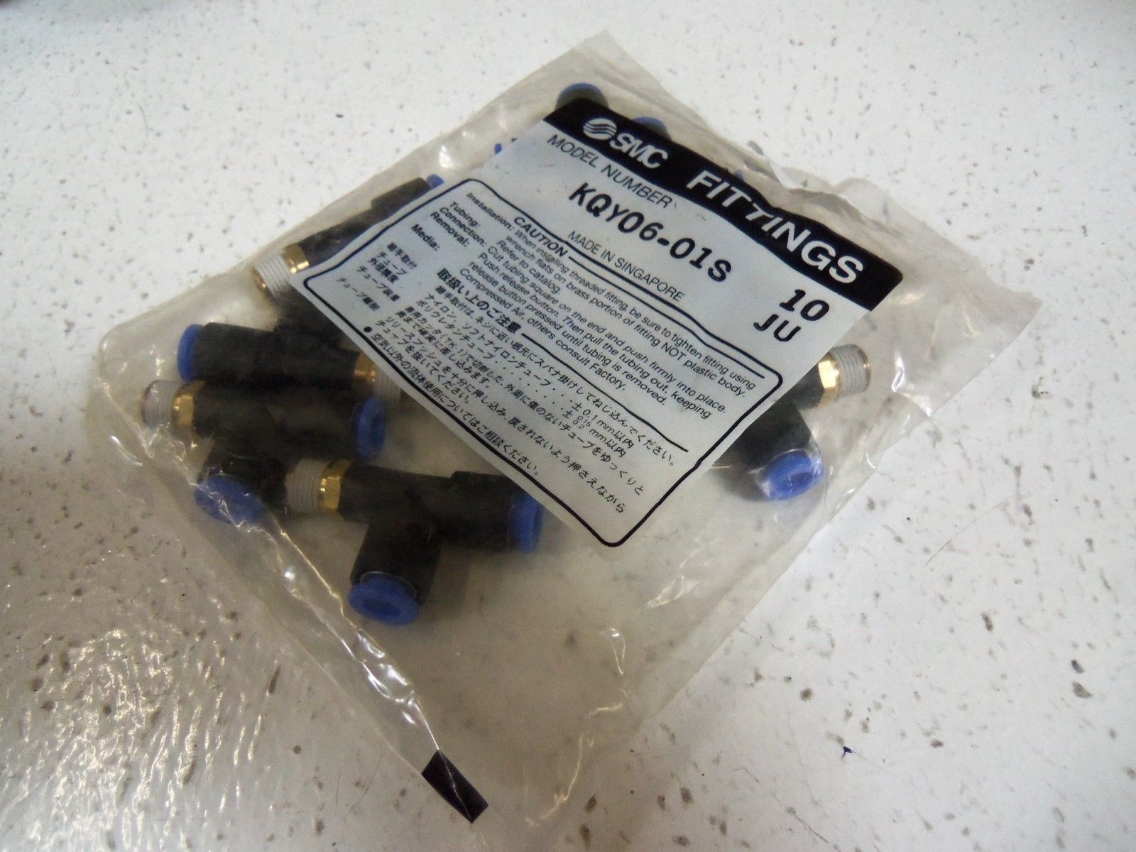 LOT OF 10  SMC FITTINGS KQY06-01S NSMP