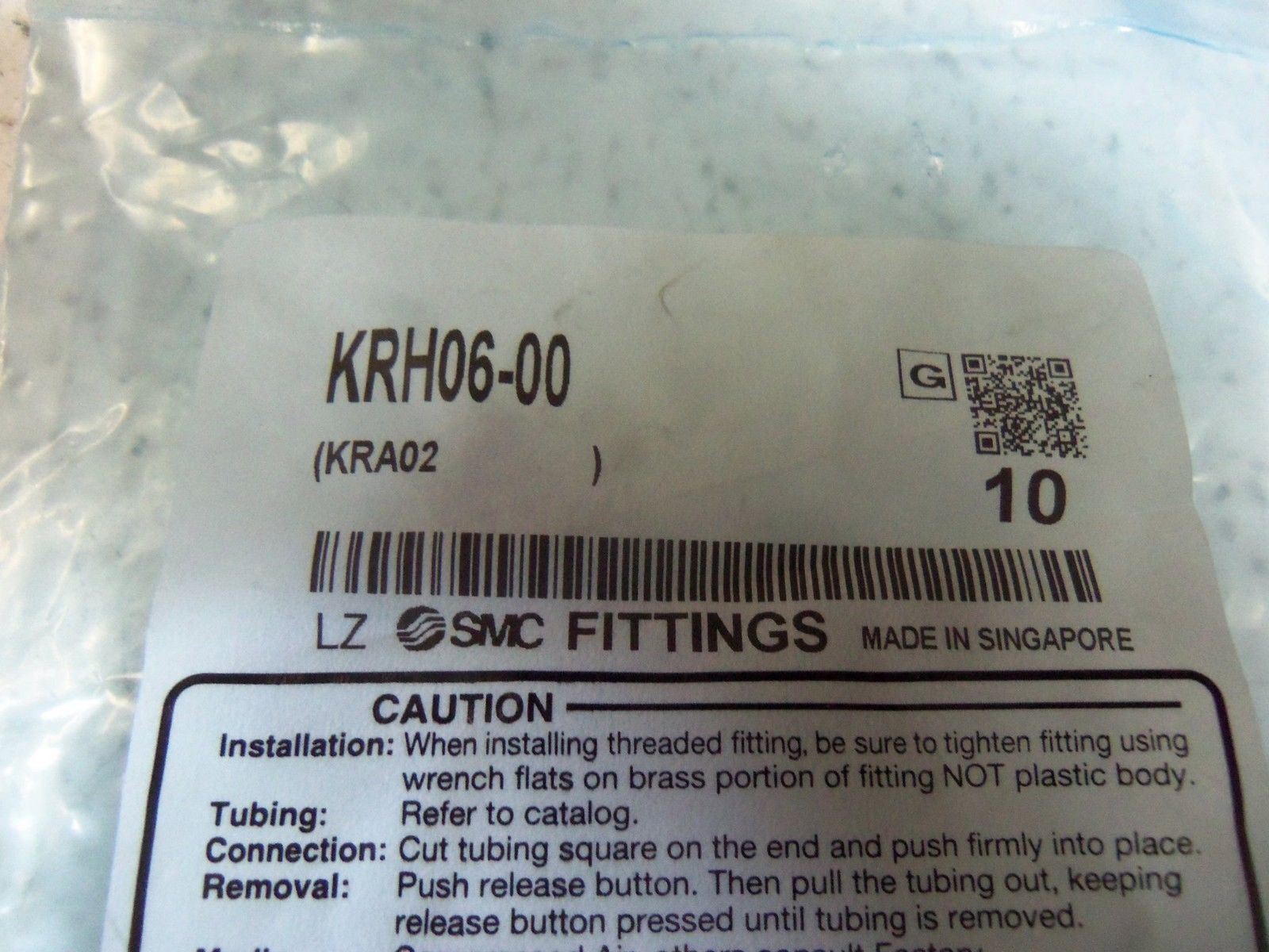 LOT OF 10  SMC FITTINGS KRH06-00 NSMP