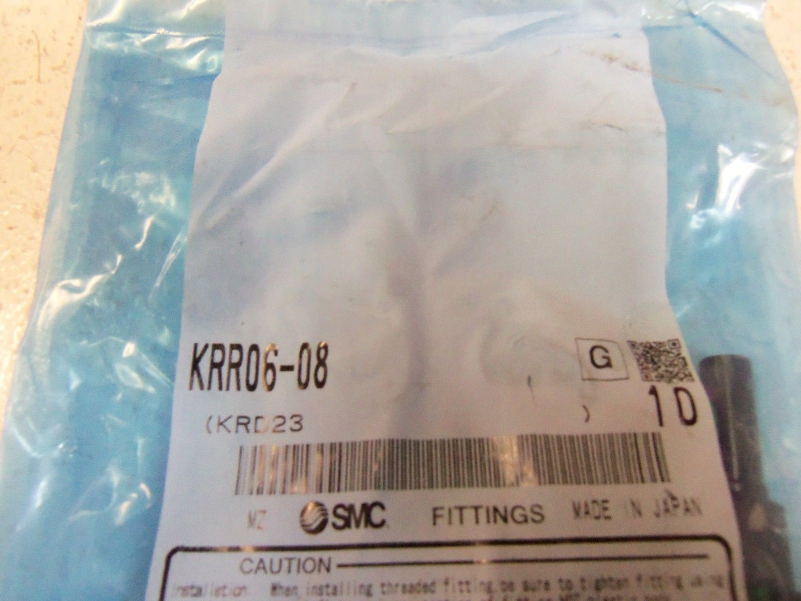 LOT OF 10 SMC FITTINGS KRR06-08 NSMP