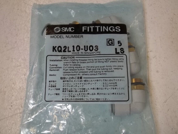 LOT OF 10 SMC KQ2L10-U03 FITTING, ELBOW UNION *NEW IN A FACTORY BAG*