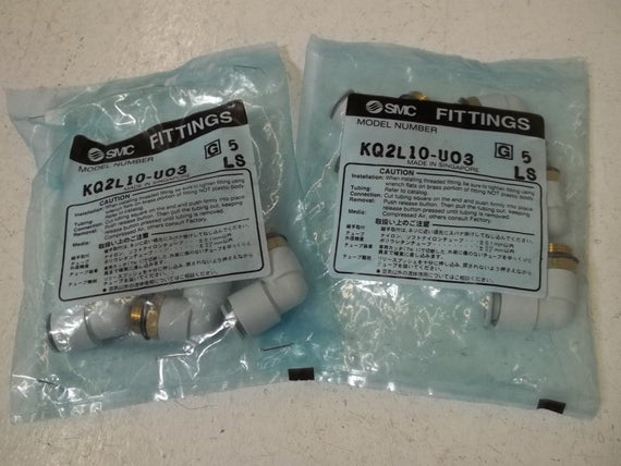 LOT OF 10 SMC KQ2L10-U03 FITTING, ELBOW UNION *NEW IN A FACTORY BAG*