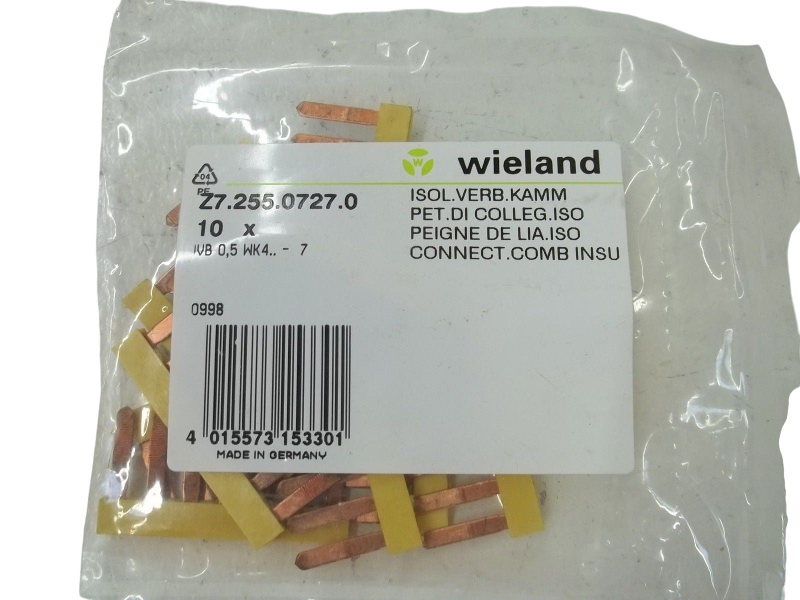 LOT OF 10 WIELAND Z7.255.0727.0 CONNECT. COMB INSU NSMP