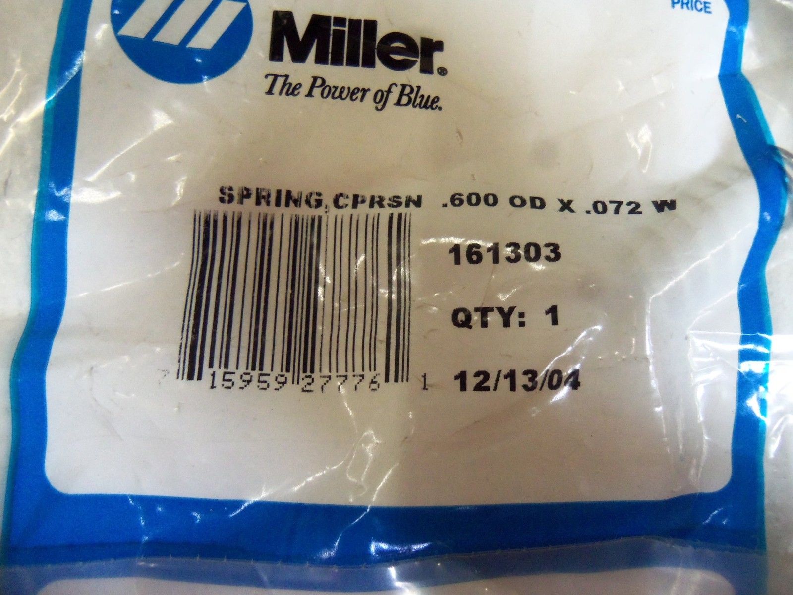 LOT OF 11 MILLER SPRING .600 ODX .072 W 161303 NSMP