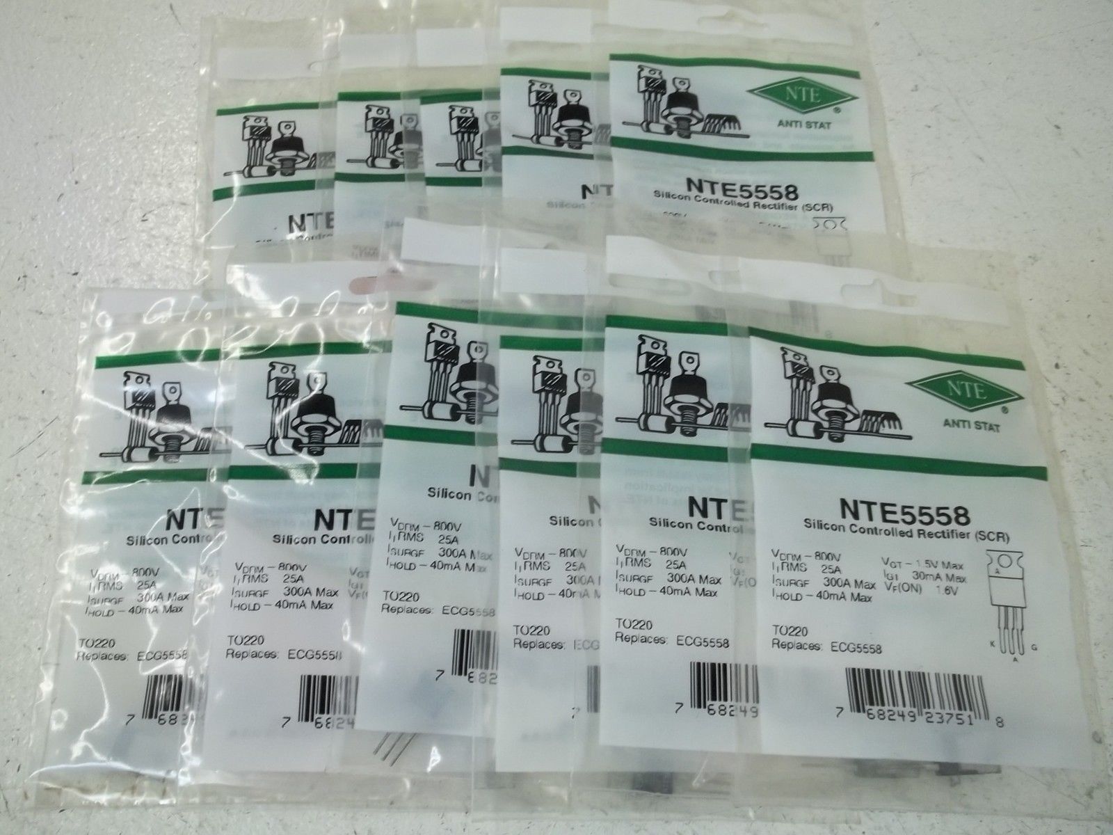 LOT OF 11 NTE NTE5558 SILICON CONTROLLED RECTIFIER NSMP