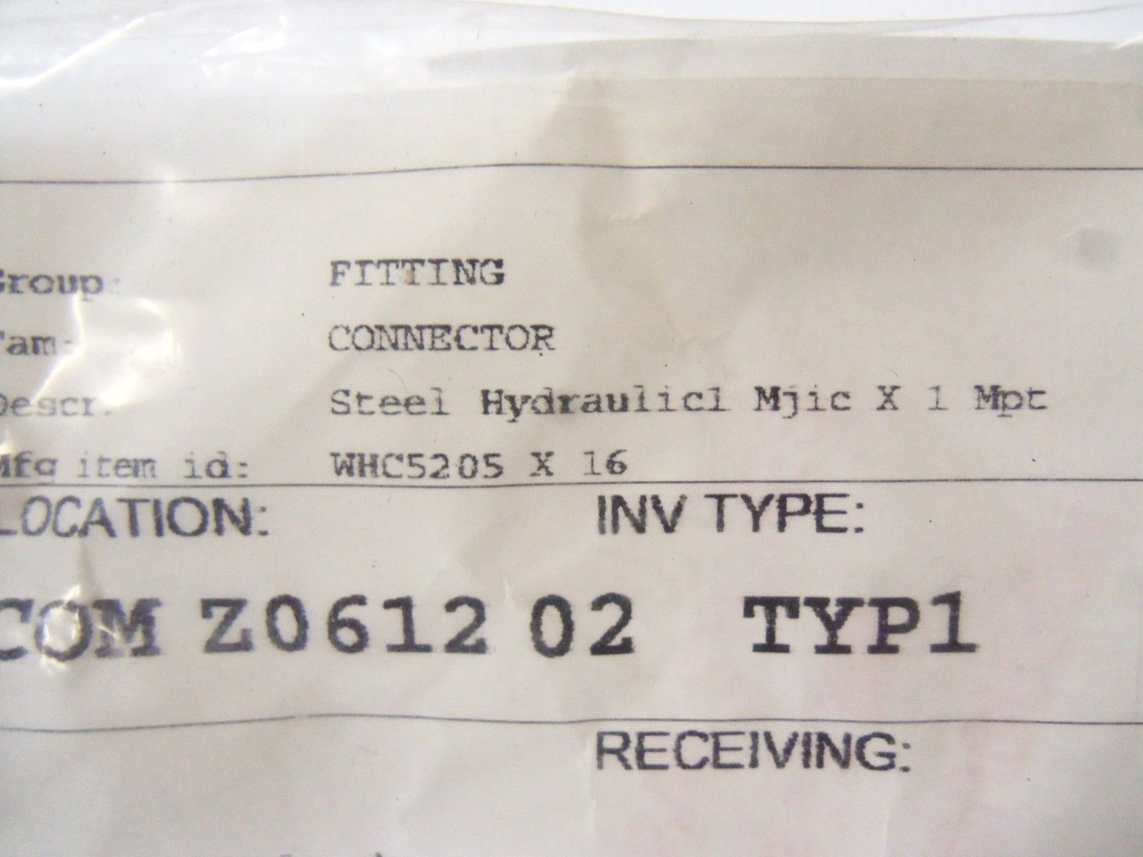 LOT OF 11 STEEL HYDRAULIC FITTING WHC5205 X 16 NSNP