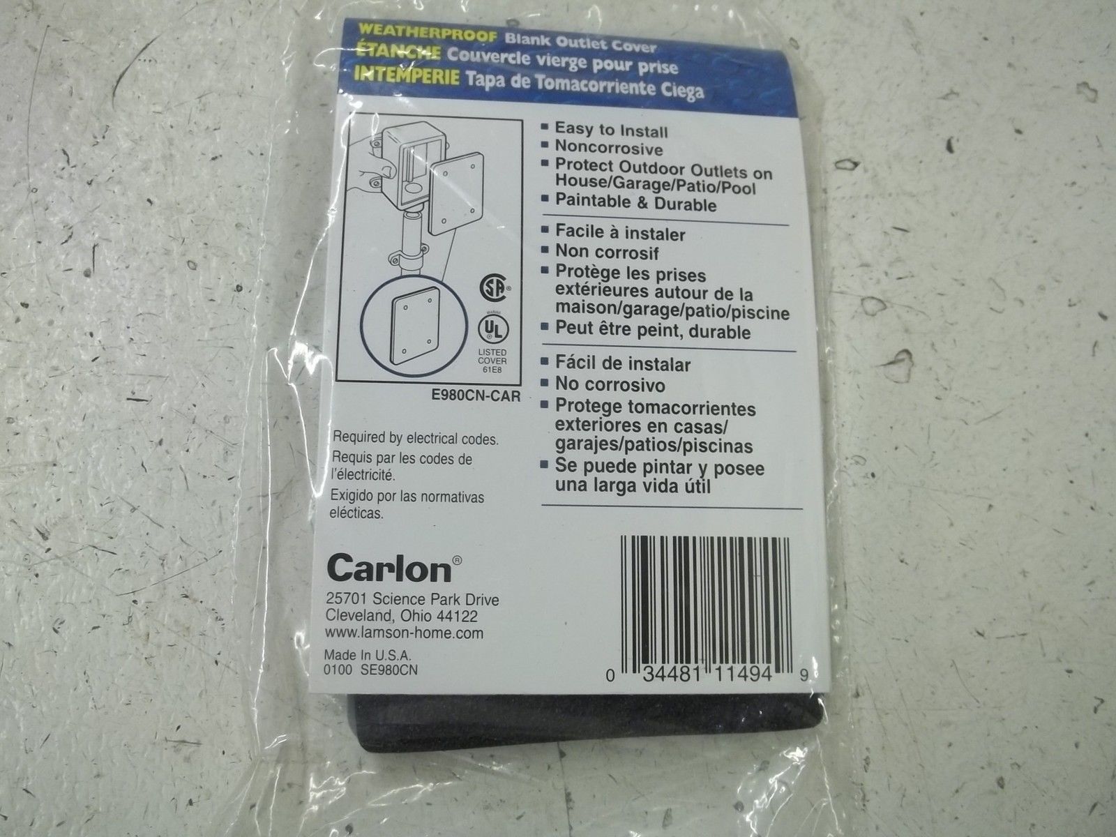 LOT OF 12 CARLON E980CNL SINGLE GANG BLANK COVER NSMP
