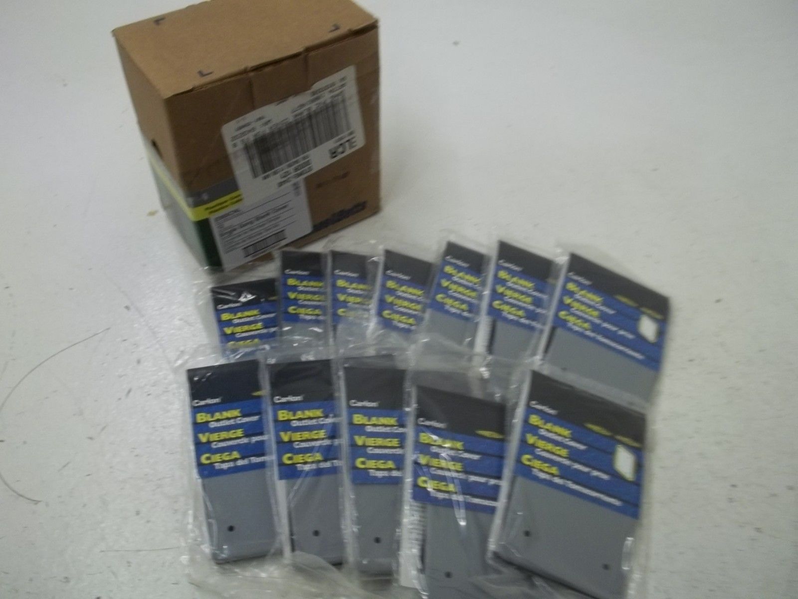 LOT OF 12 CARLON E980CNL SINGLE GANG BLANK COVER NSMP