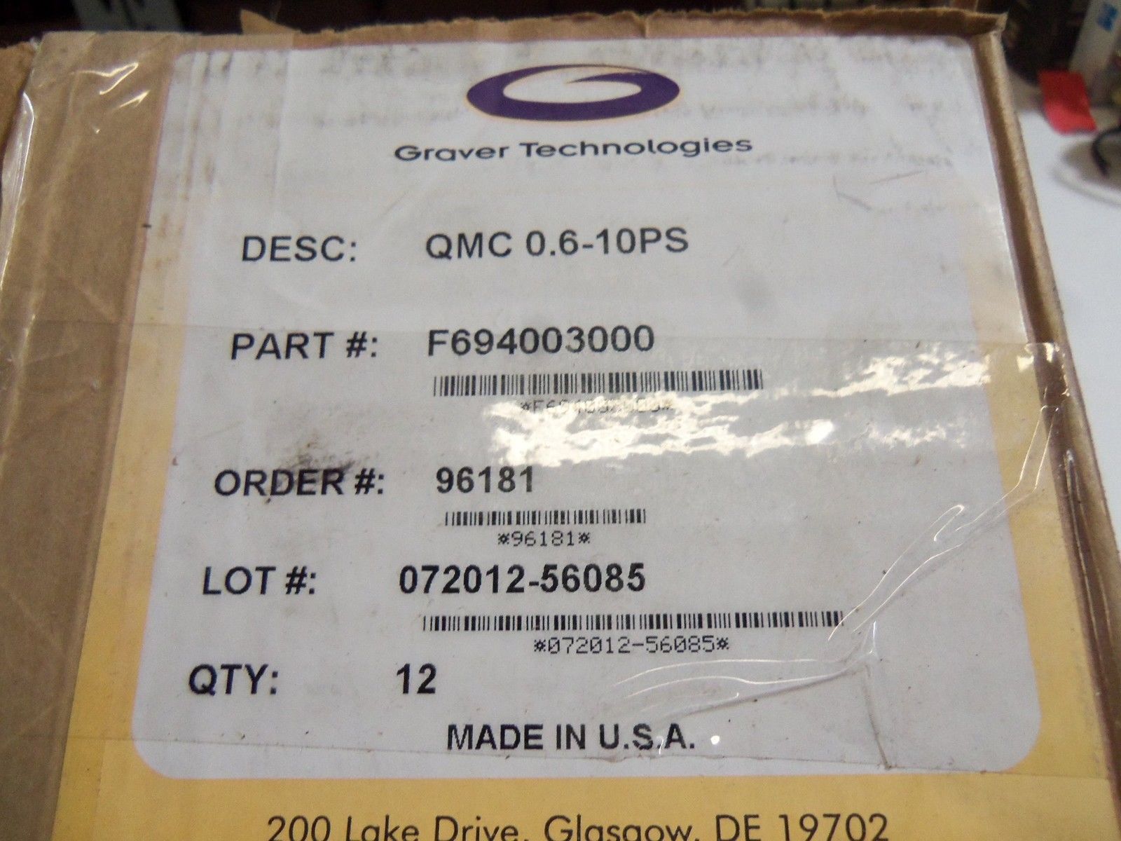 GRAVER TECHNOLOGIES F694003000 (PKG OF 12) NSMP