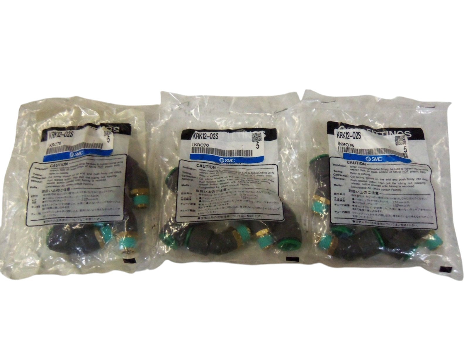 LOT OF 15  SMC FITTINGS KRK12-02S NSMP