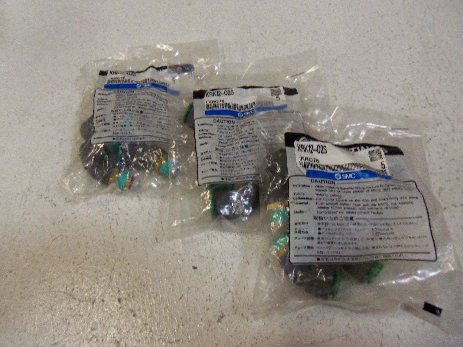 LOT OF 15  SMC FITTINGS KRK12-02S NSMP