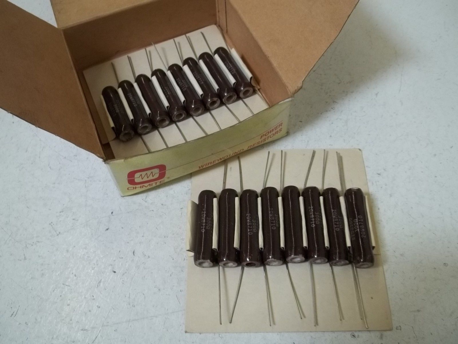 LOT OF 16 OHMITE B205300 WIREWOUND RESISTOR 20WATTS, 300 OHMS NSMP