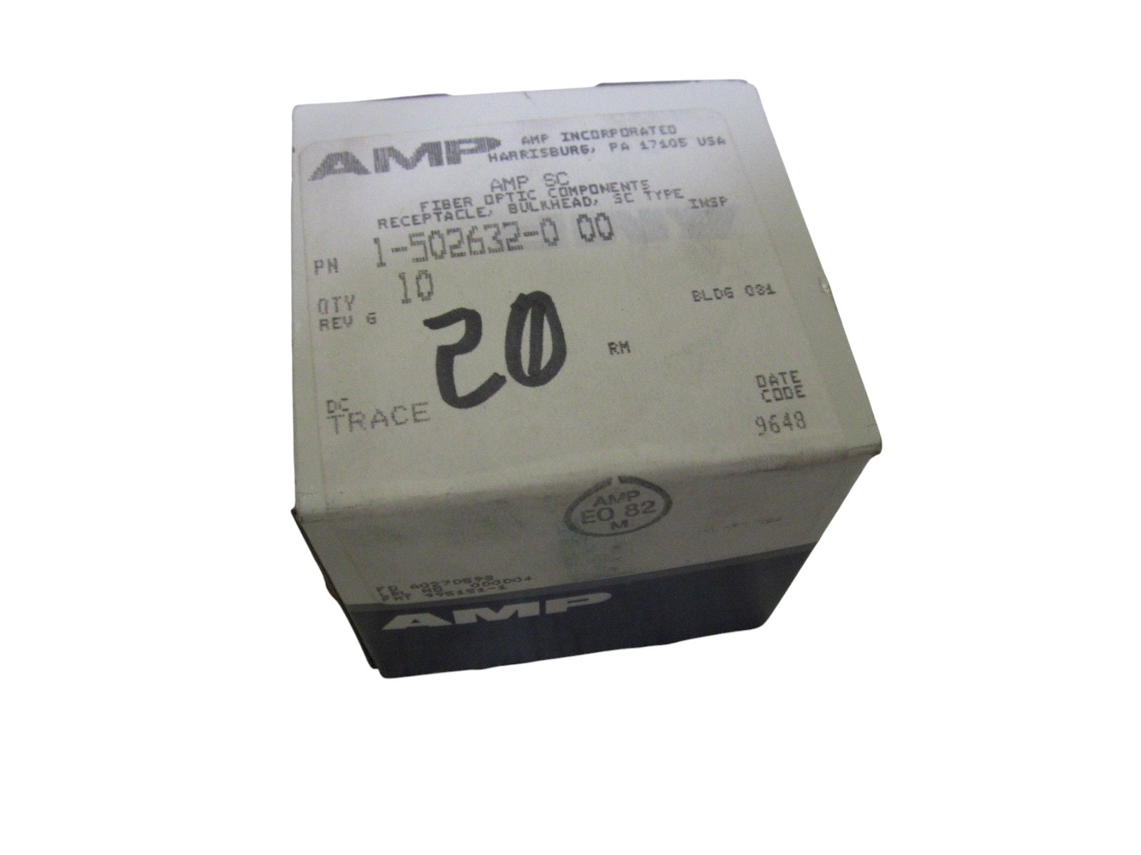 LOT OF 20 AMP 1-502632-000 RECPETACLE BULKHEAD FIBER OPTIC NSMP