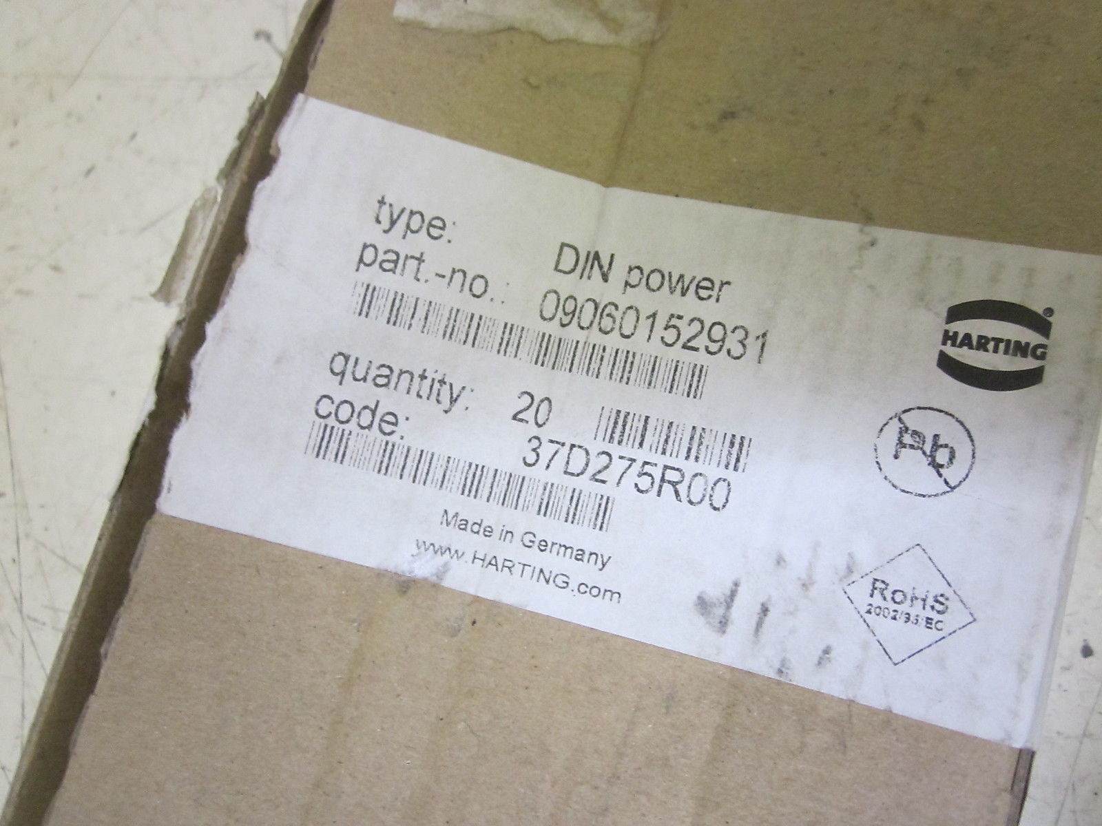 LOT OF 20 HARTING 09060152931 DIN POWER NSMP