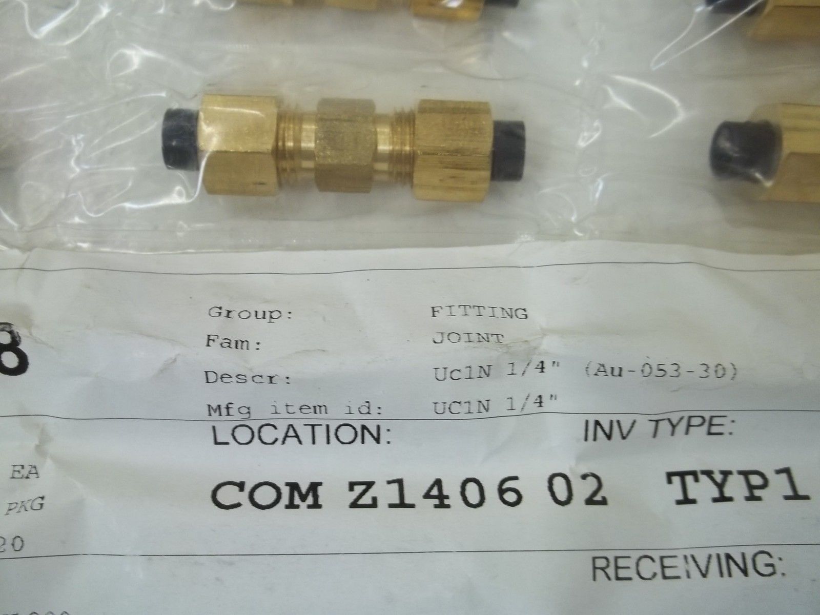 LOT OF 20 NITTA MOORE UC1N1/4 FITTINGS NSNP