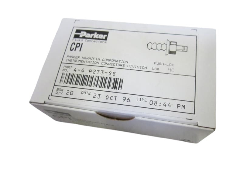 LOT OF 20 PARKER 4-4 P2T3-SS PUSH-LOK NSMP