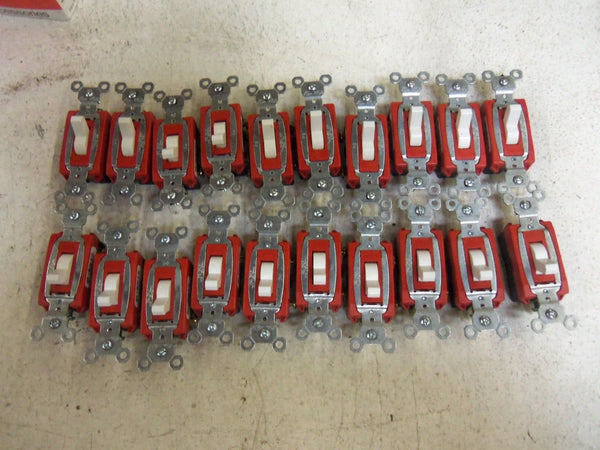 LOT OF 20  PASS & SEYMOUR CS20AC1-W SINGLE POLE SWITCH NSMP