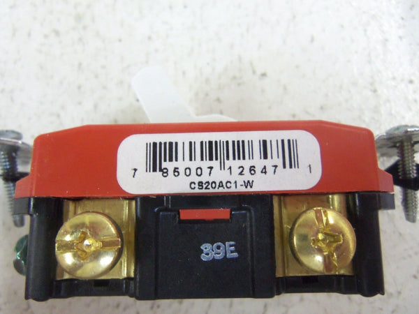 LOT OF 20  PASS & SEYMOUR CS20AC1-W SINGLE POLE SWITCH NSMP