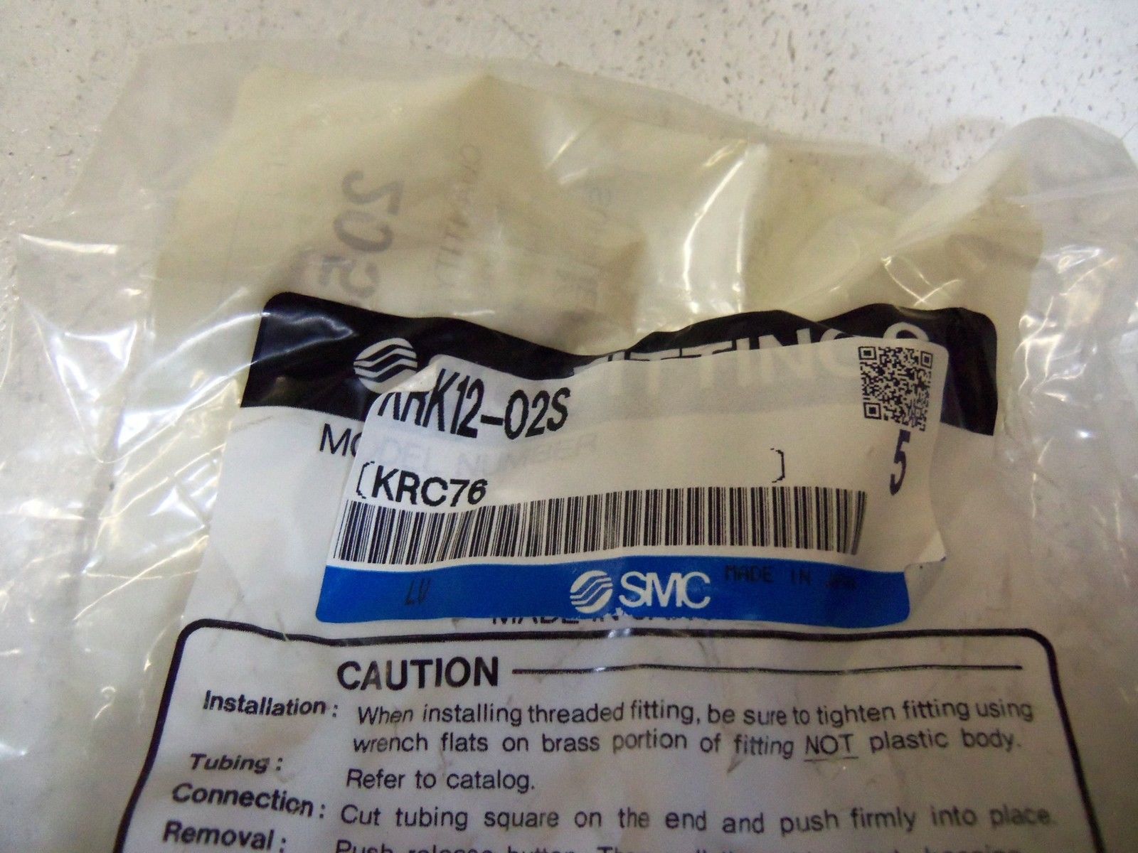 LOT OF 20 SMC FITTINGS KRK12-02S NSMP