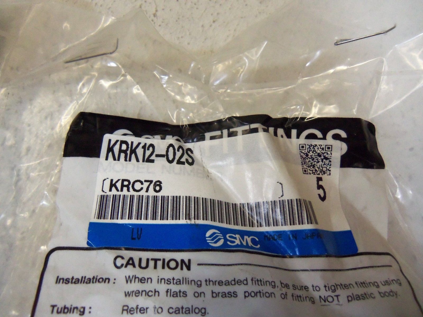 LOT OF 20 SMC FITTINGS KRK12-02S NSMP