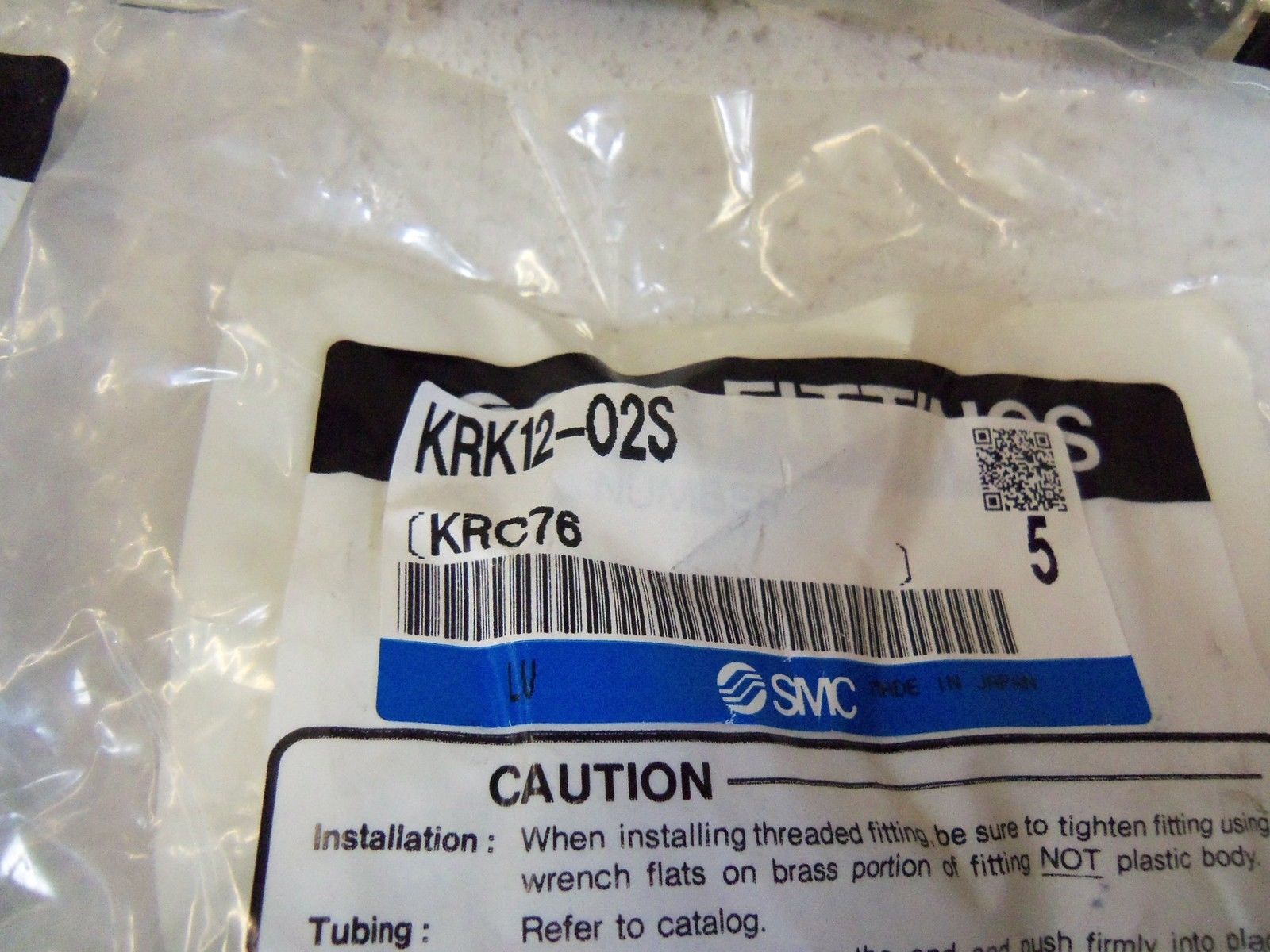 LOT OF 20 SMC FITTINGS KRK12-02S NSMP