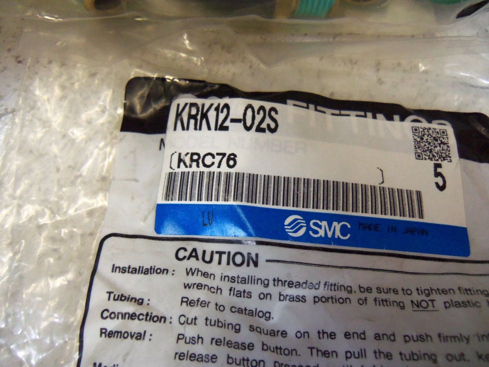 LOT OF 20 SMC FITTINGS KRK12-02S NSMP