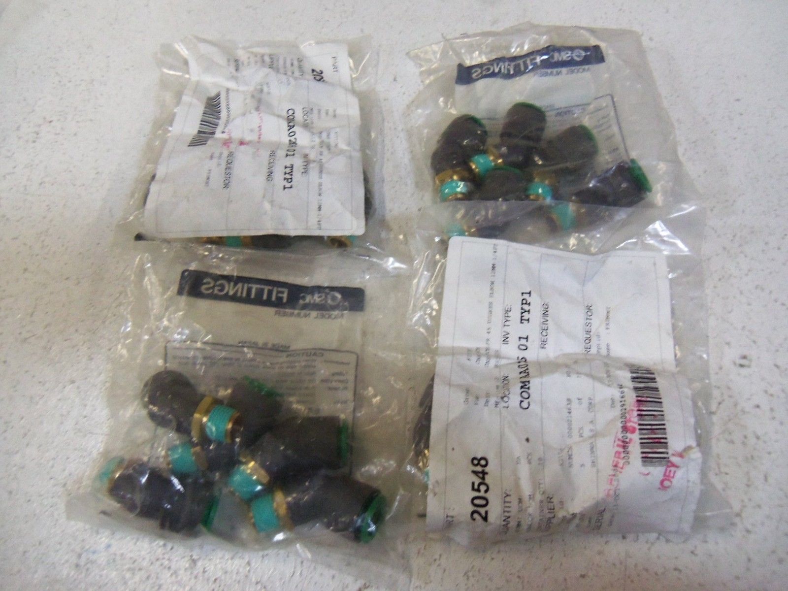 LOT OF 20 SMC FITTINGS KRK12-02S NSMP