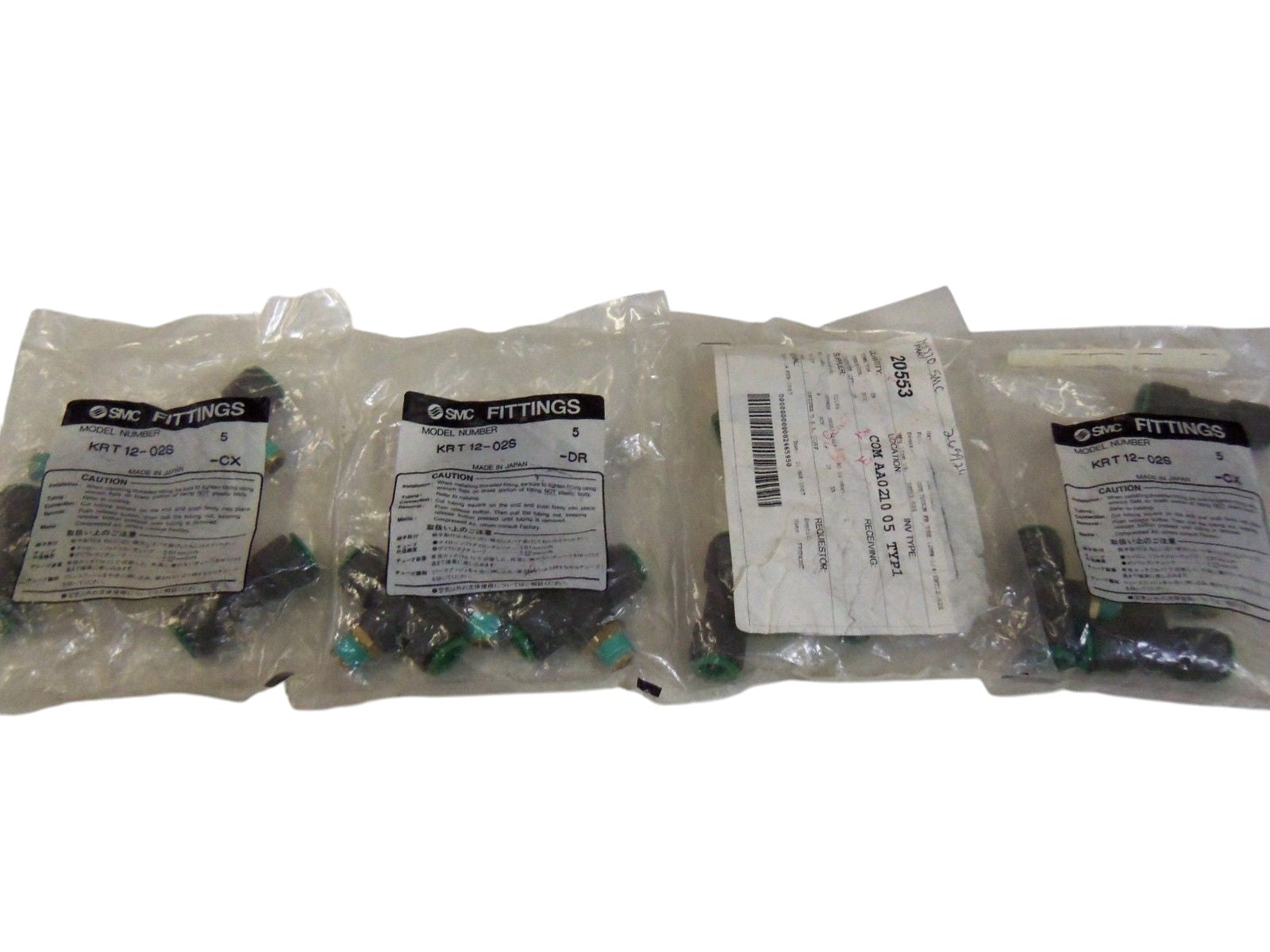 LOT OF 20  SMC FITTINGS KRT12-02S NSMP
