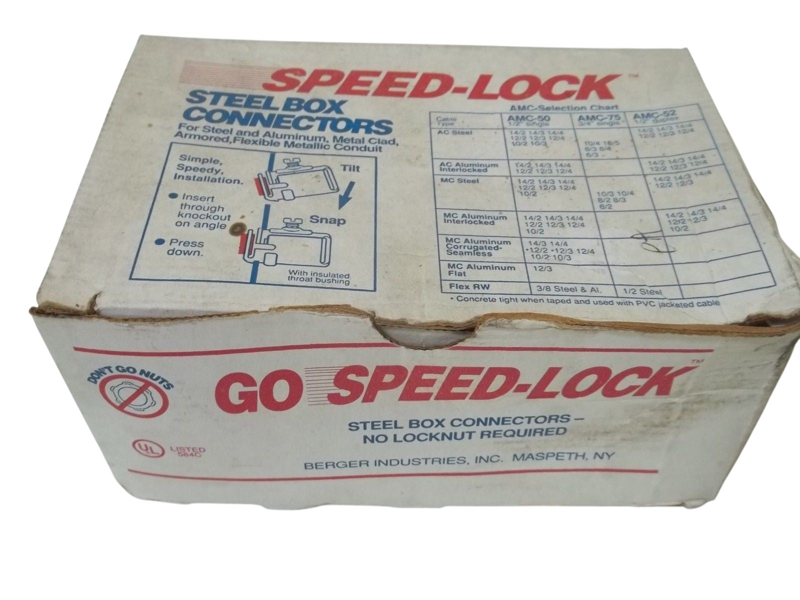 SPEED-LOCK AMC-75 3/4" (LOT OF 23) STEEL BOX CONNECTORS  NSMP