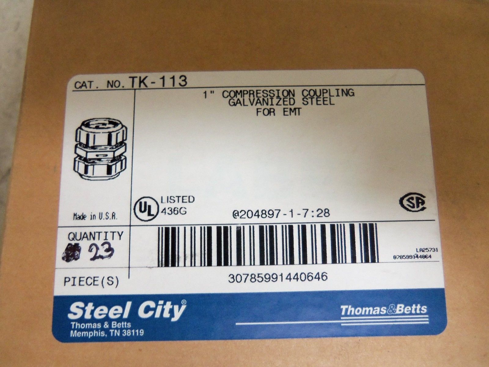 LOT OF 23 THOMAS & BETTS TK-113 COUPLING NSMP