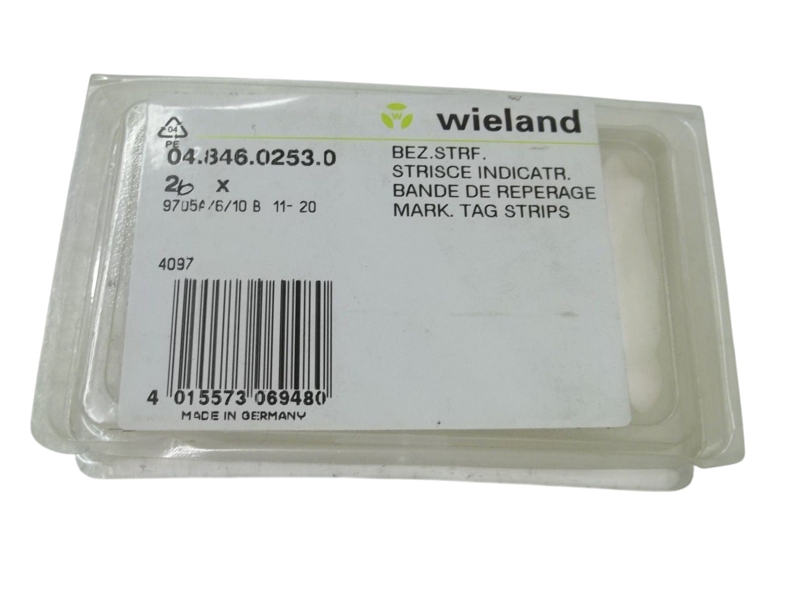 LOT OF 26 WIELAND 04.846.0253.0 MARK. TAG STRIPS 11-20 NSMP
