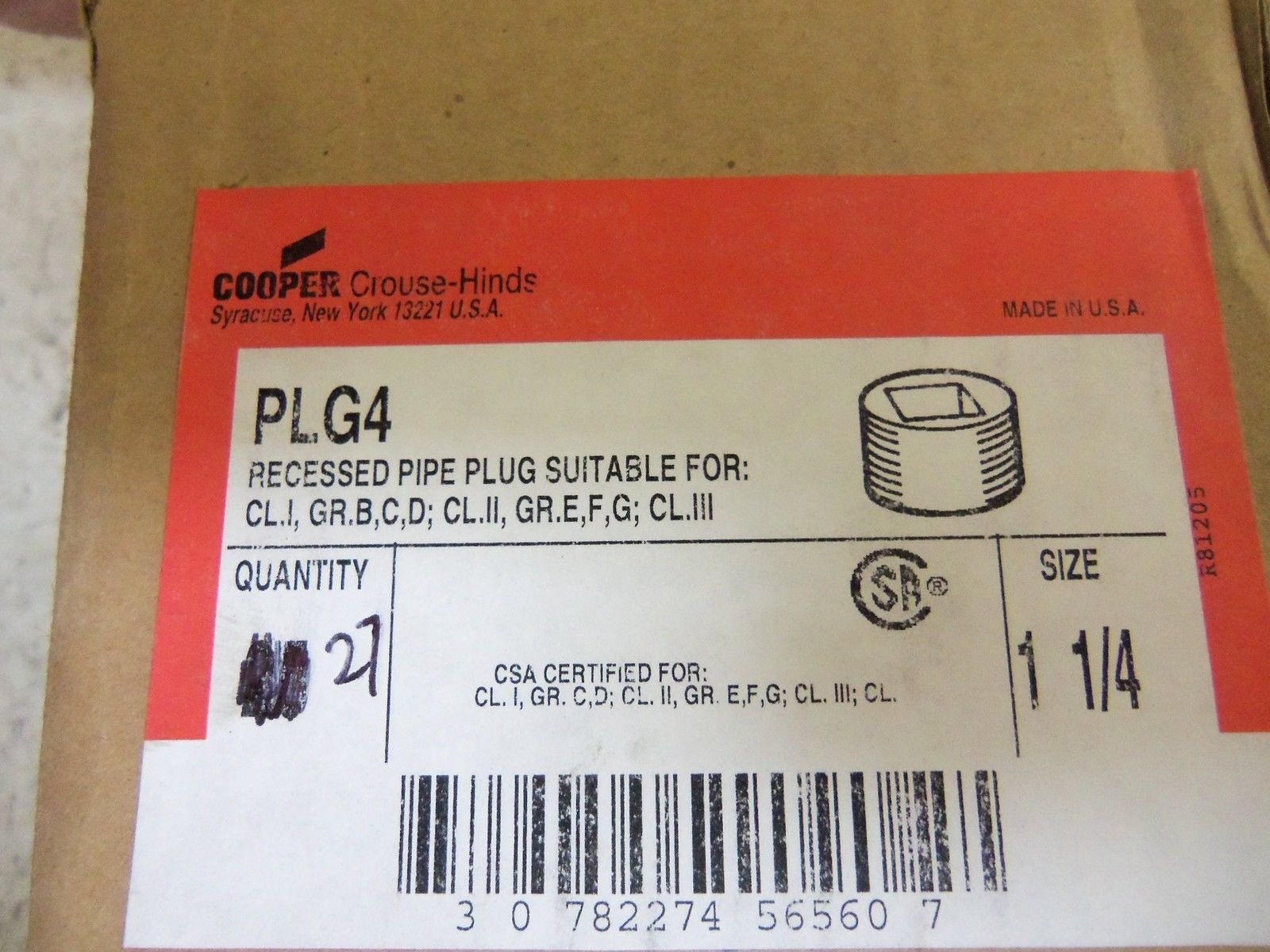 LOT OF 27 CROUSE-HINDS PLG4 PLUG NSMP