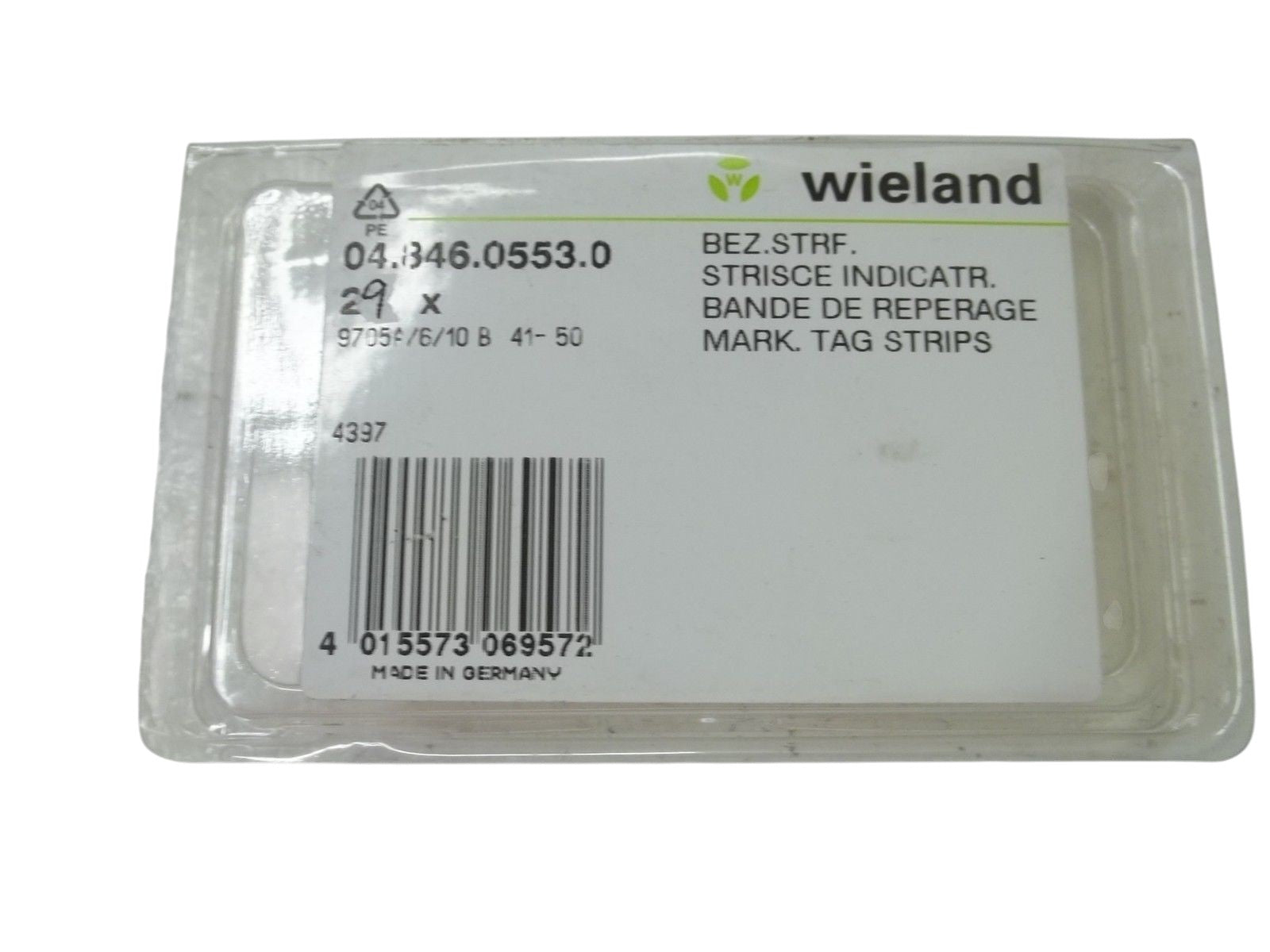 WIELAND 04.846.0553.0 MARK.TAG STRIPS 41-50 (PKG OF 29) NSMP