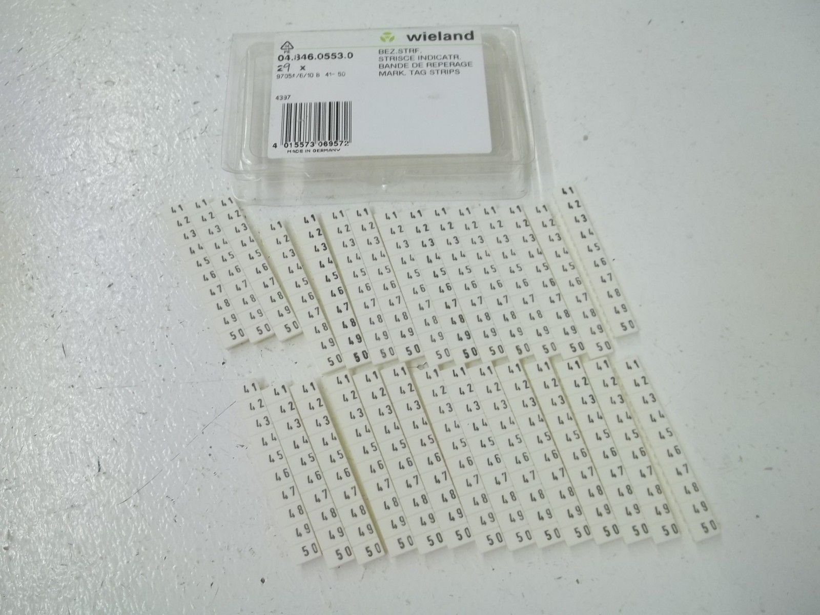 WIELAND 04.846.0553.0 MARK.TAG STRIPS 41-50 (PKG OF 29) NSMP