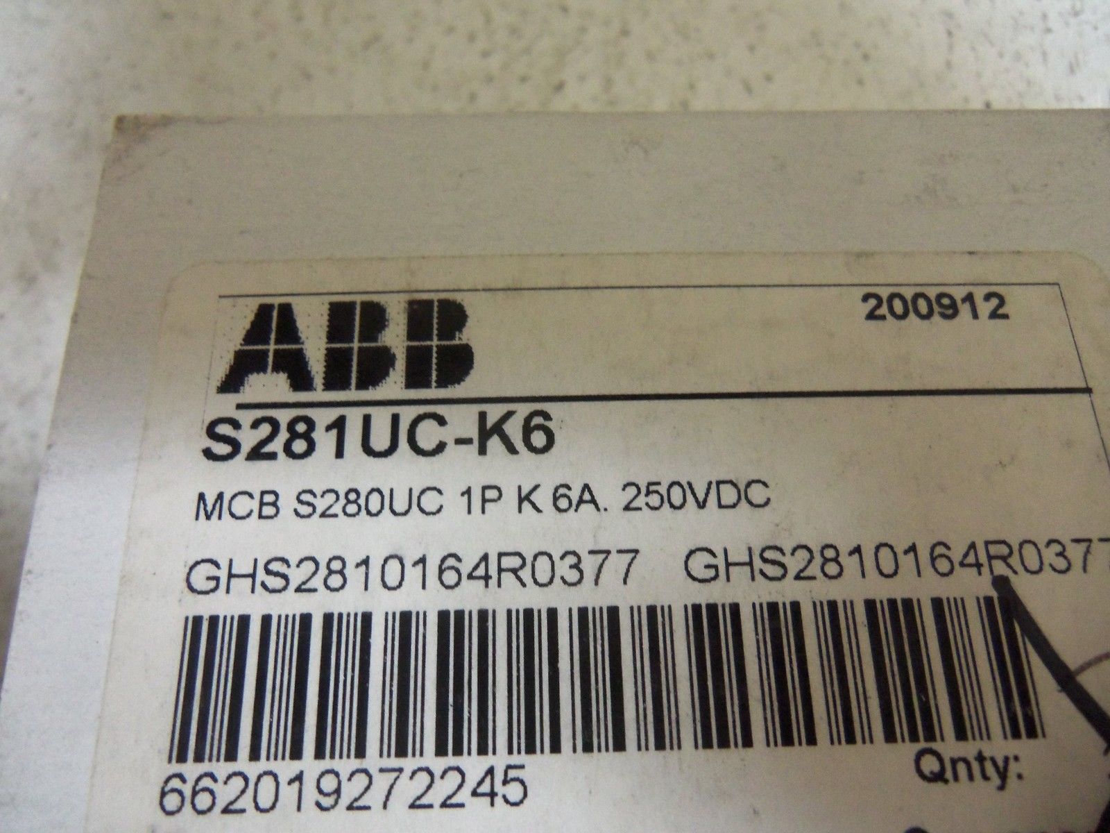 LOT OF 2 ABB S2A1UC-K6 CIRCUIT BREAKER NSMP