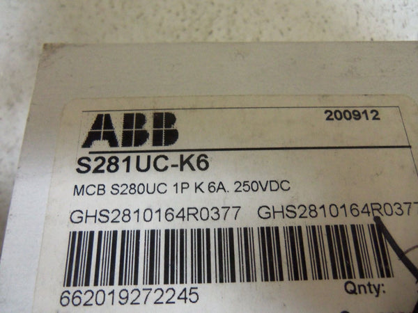 LOT OF 2 ABB S2A1UC-K6 CIRCUIT BREAKER NSMP