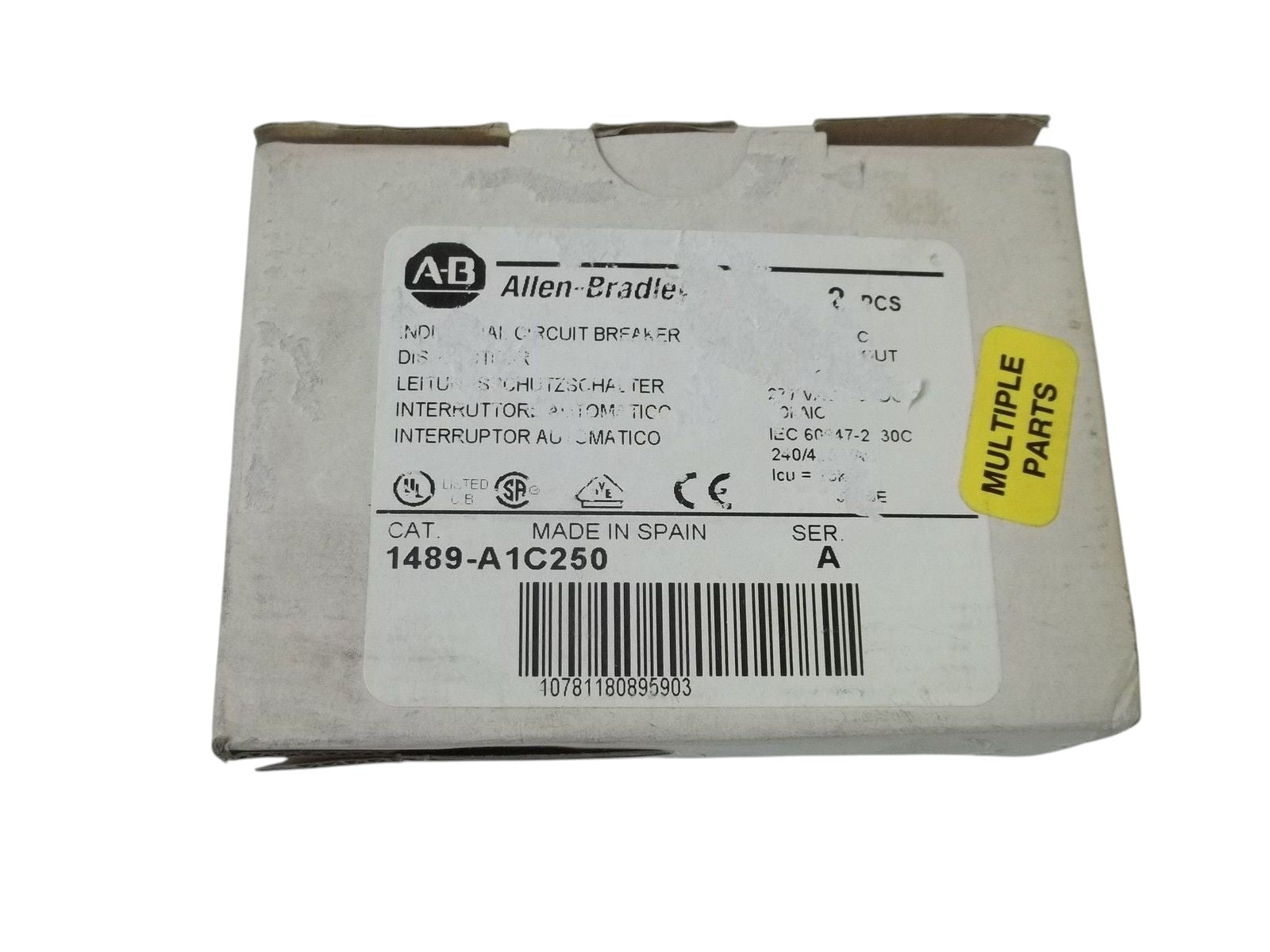LOT OF 2 ALLEN BRADLEY 1489-A1C250 SER.A CIRCUIT BREAKER NSMP