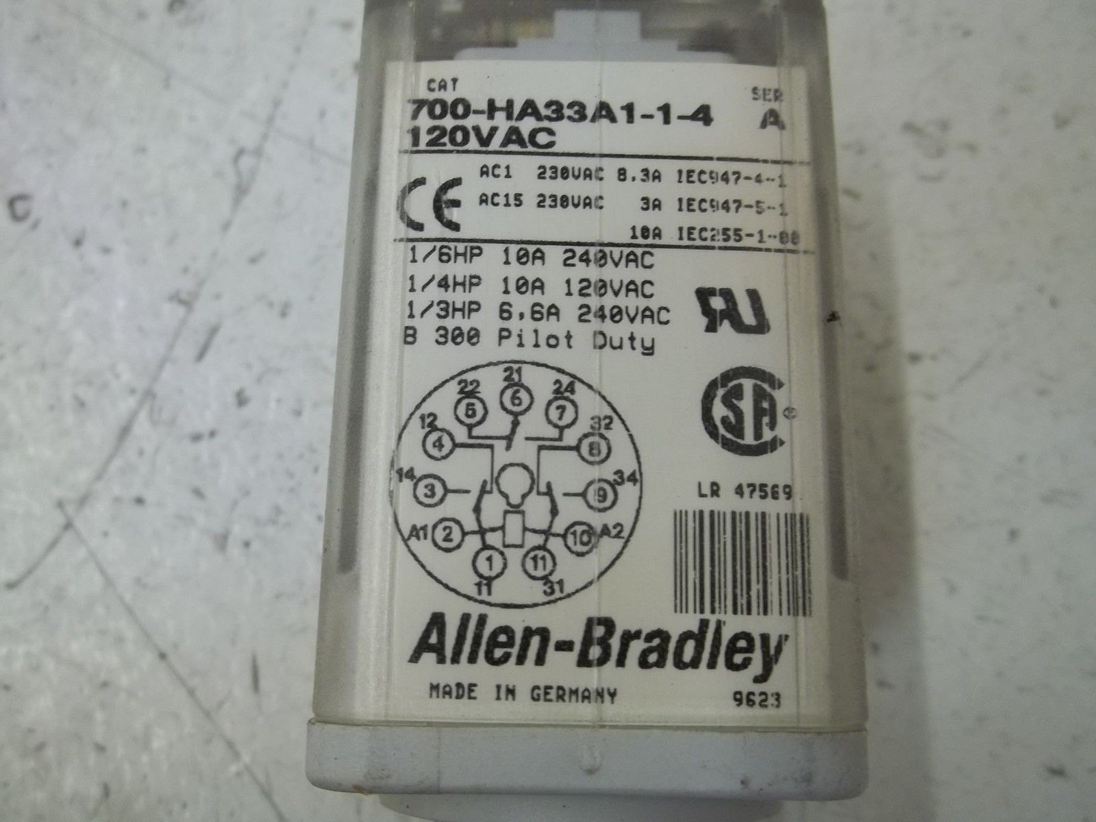 LOT OF 2 ALLEN BRADLEY 700-HA33A1-1-4 SER.A RELAY UNMP