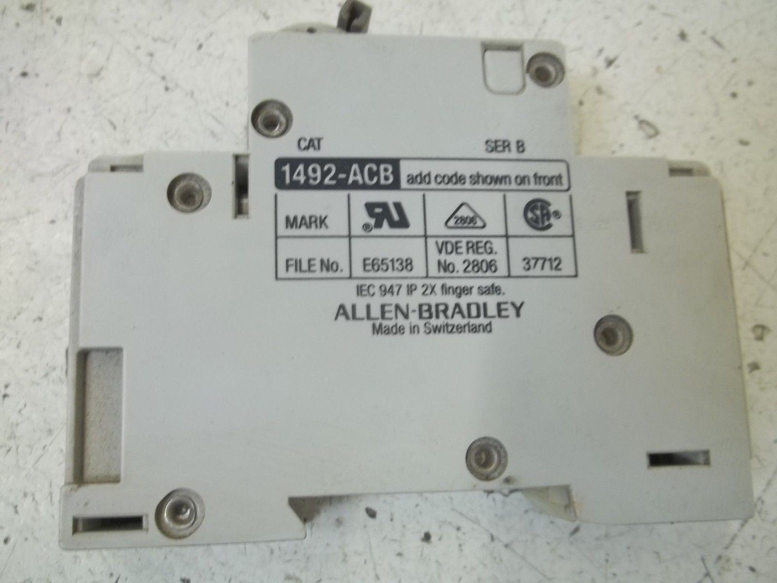 LOT OF 2 ALLEN BRADLEY 1492-ACB-H1 SER.B CIRCUIT BREAKER UNMP