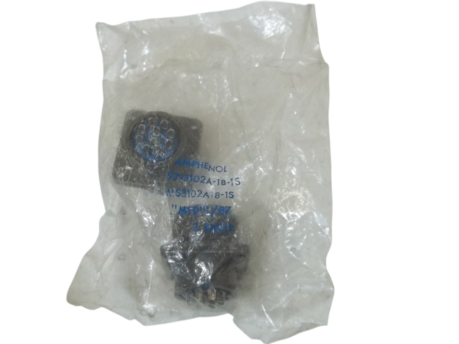 LOT OF 2 AMPHENOL 97-3102A-18-1S PIN SOCKET NSMP