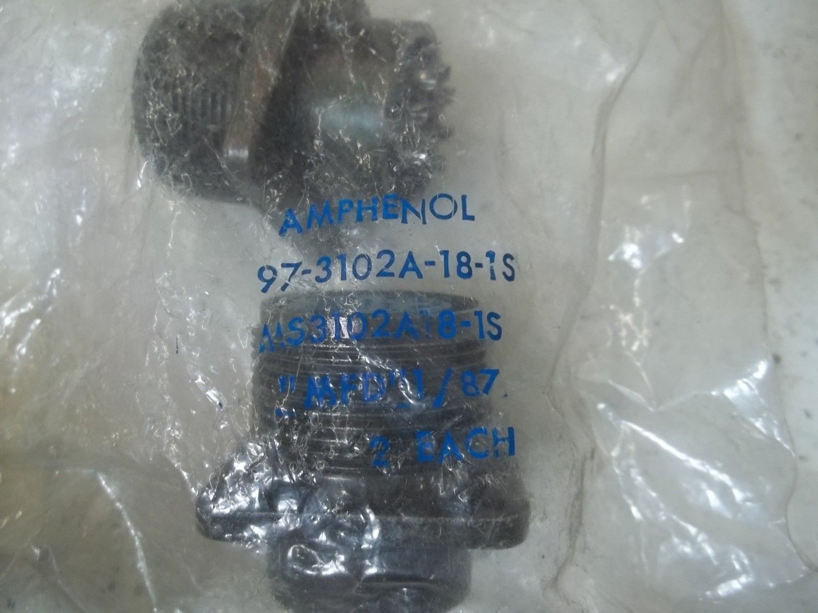 LOT OF 2 AMPHENOL 97-3102A-18-1S PIN SOCKET NSMP