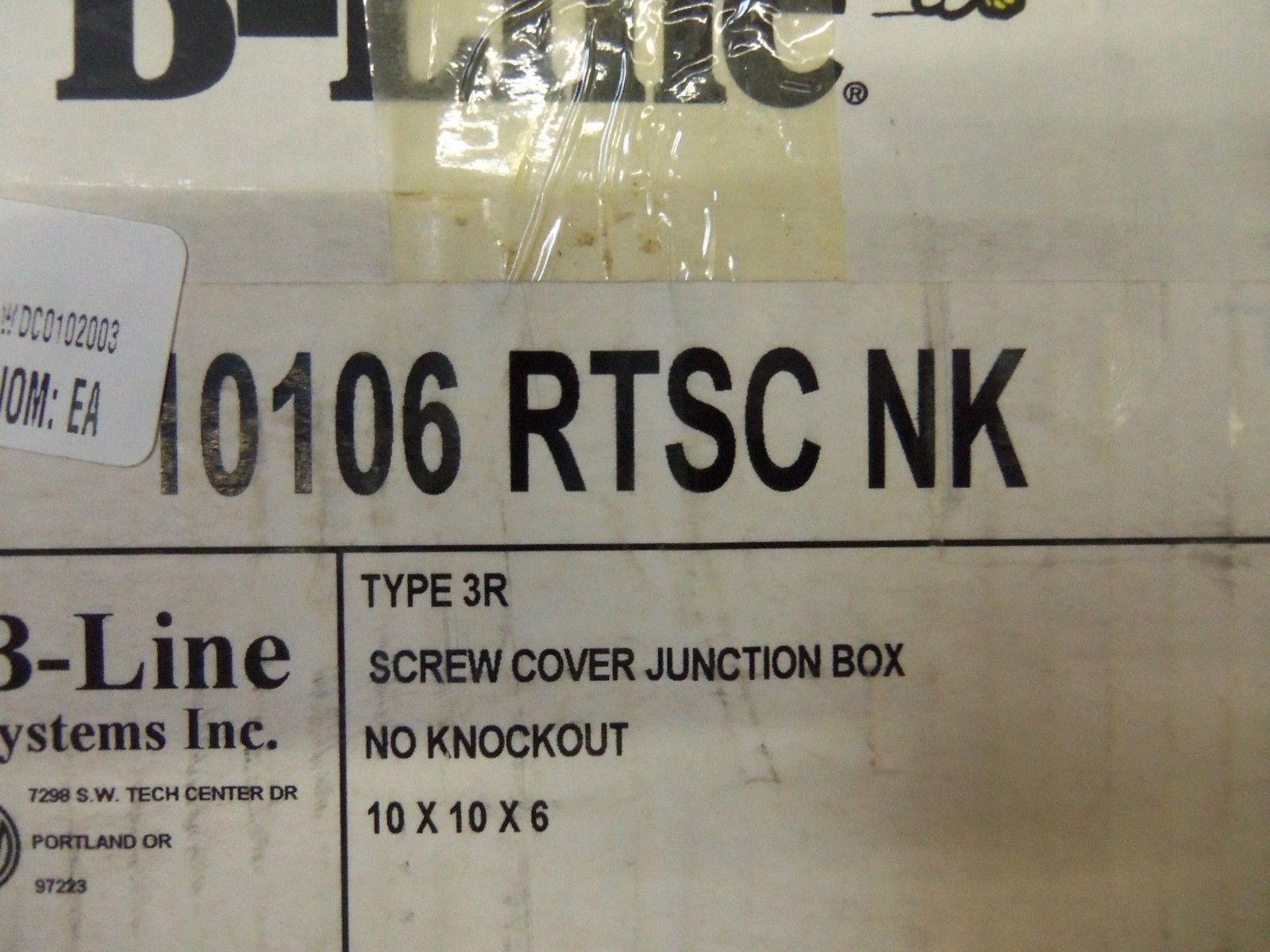 LOT OF 2 B-LINE 10106 RTSC NK ENCLOSURE 10x10x6 NSMP