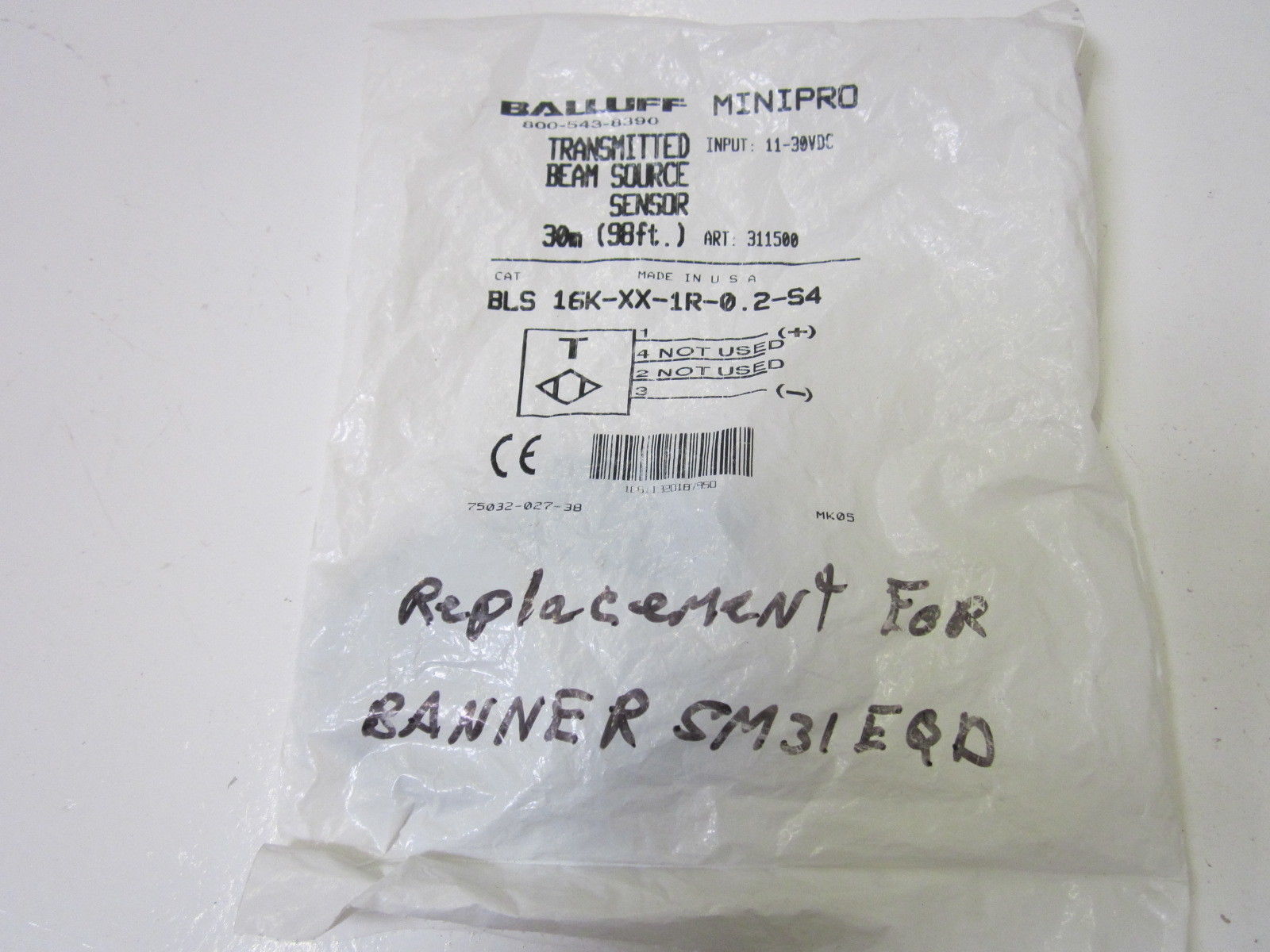 LOT OF 2 BALLUFF BLS16K-XX-1R-0.2-S4 NSMP