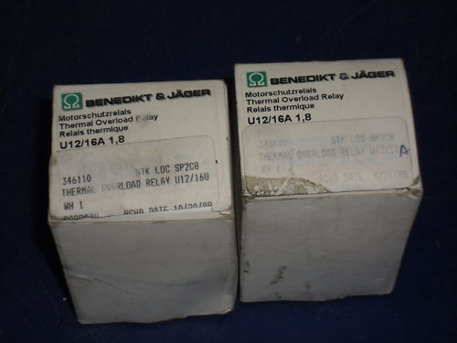 LOT OF 2 BENEDIKT & JAGER U12/16A 1,8 *NEW*